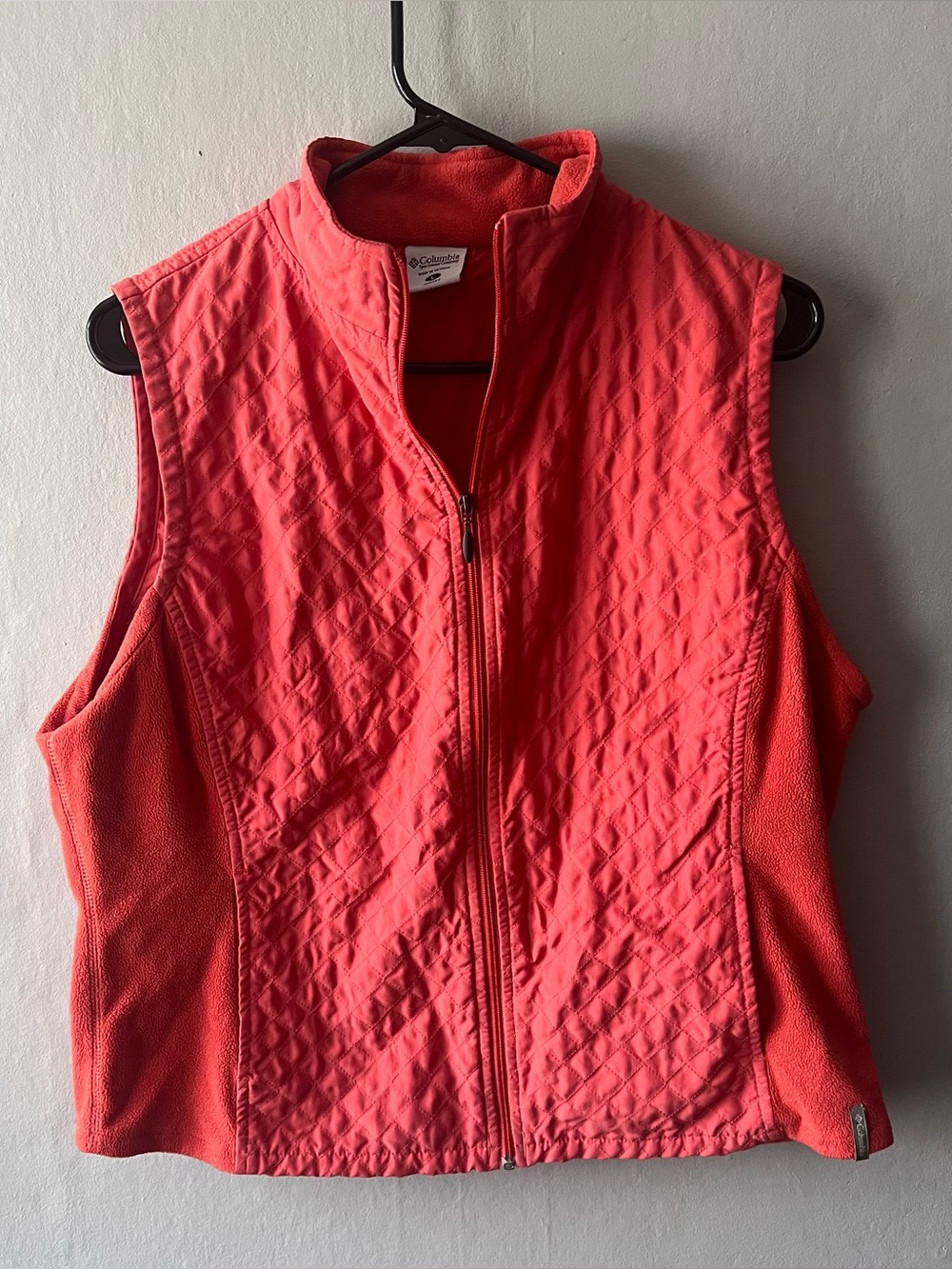 Columbia Orange Quilted Full Zip Vest Size Large